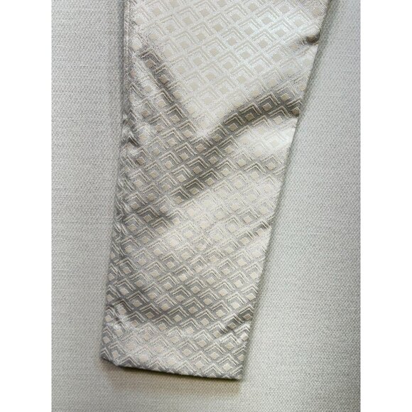 White House Black Market Womens Slim Ankle Pants Size 0P White Geo Metallic NWT - Picture 14 of 14